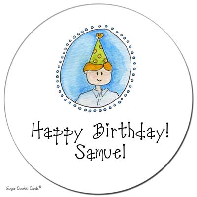 Sugar Cookie Gift Stickers - Portrait Boy Sugar Cookie Gift Stickers - Portrait Boy